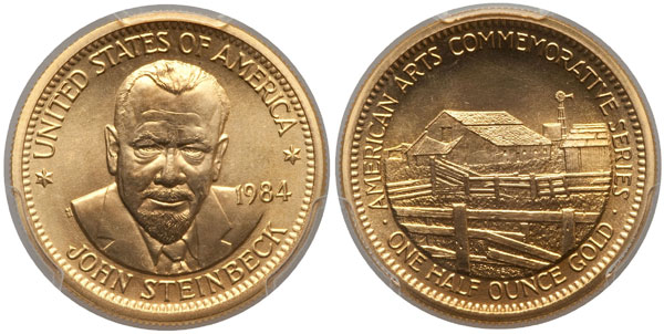 1984 John Steinbeck American Arts Gold Medallion