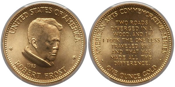 1983 Robert Frost American Arts Gold Medallion