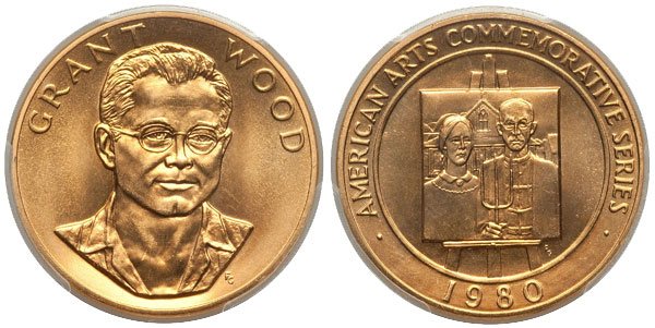 Grant Wood Americna Arts Gold Medallion