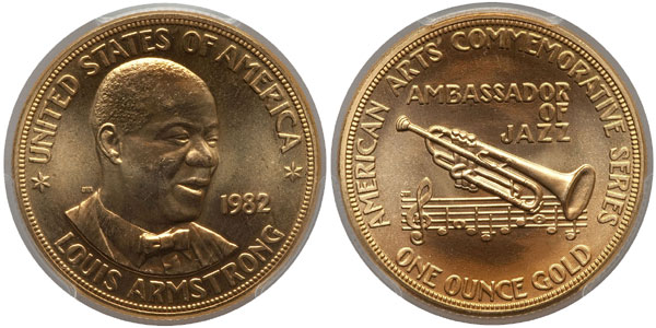 1982 Louis Armstrong American Arts Gold Medallion