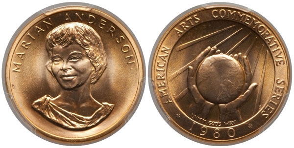 Marian Anderson American Arts Gold Medallion